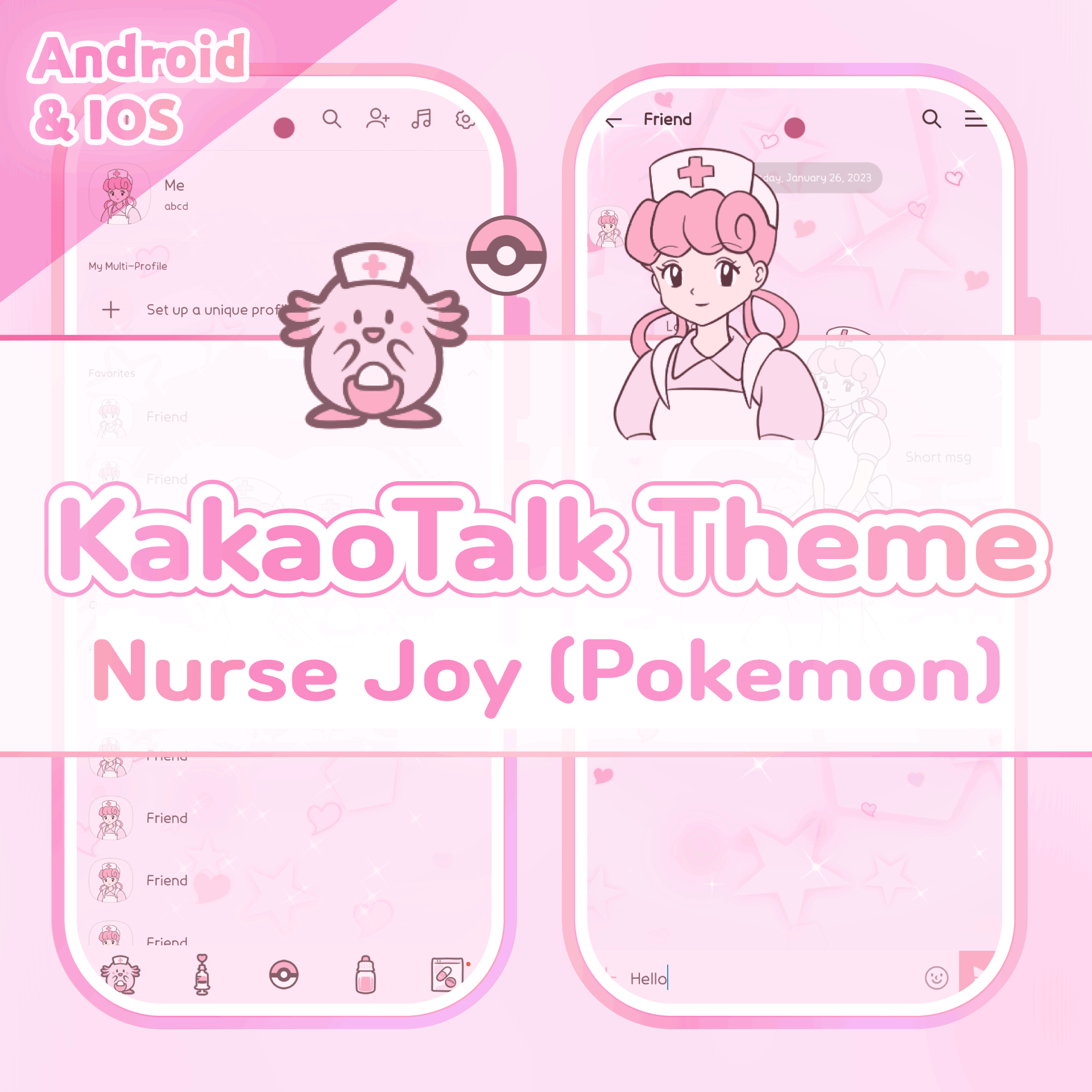 Nurse Joy in Pokemon KakaoTalk Theme